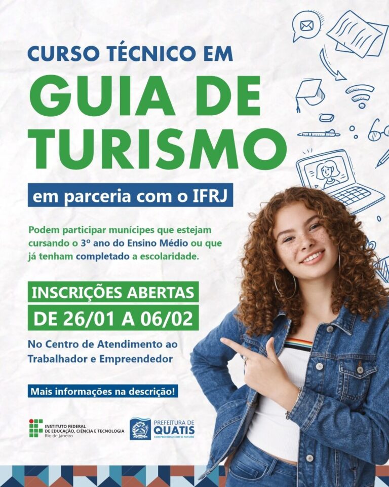 Inscrições Abertas para Curso Gratuito de Guia de Turismo em Quatis