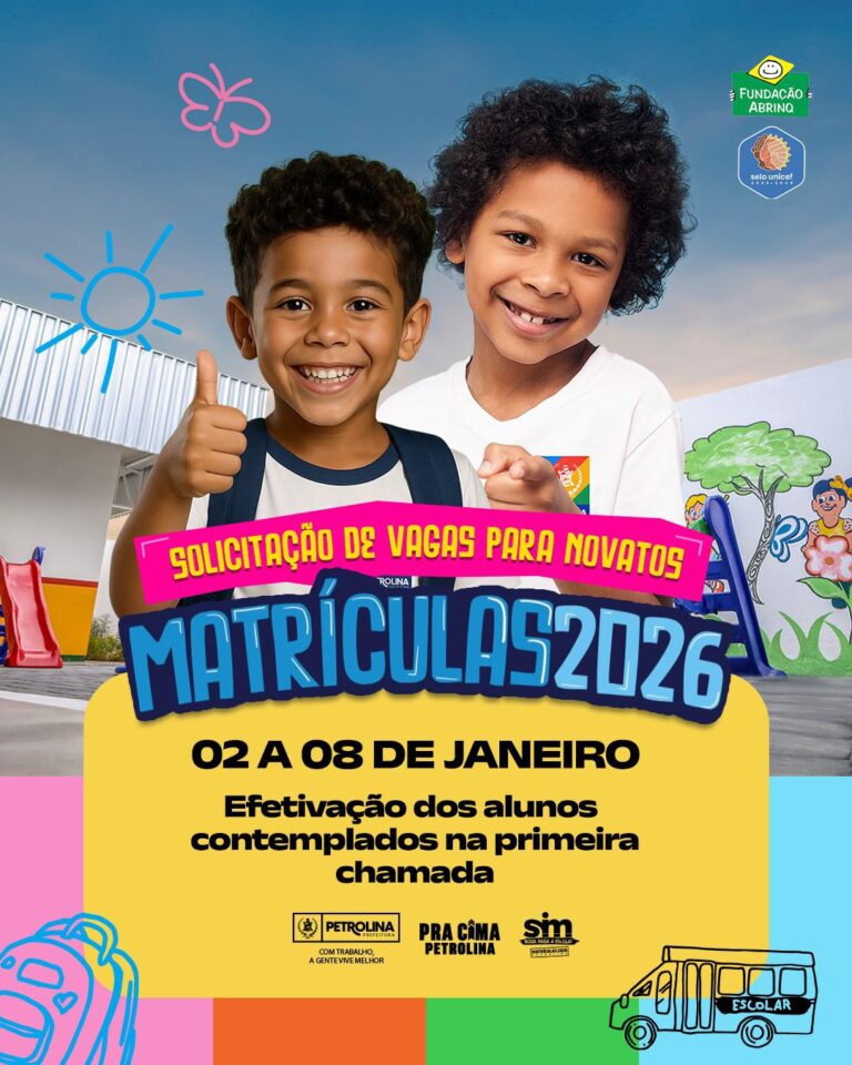 Matrículas da Rede Municipal de Petrolina: Prazo Termina Nesta Quinta-Feira